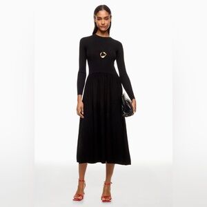 Thakoon Drop Waist Midi Dress Black